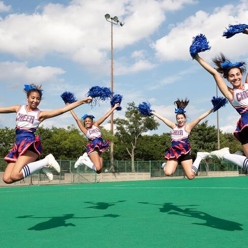 36 Pcs Cheerleader Gifts Bulk 8" Royal Blue Cheer Hair Bows Blue Cheer Socks Cheerleader Socks Bulk Pompoms Kit-Cheerleading Athletic Sock Pom Poms Cheer Accessories Sports Dance Squad Sports Rooter in Kuwait