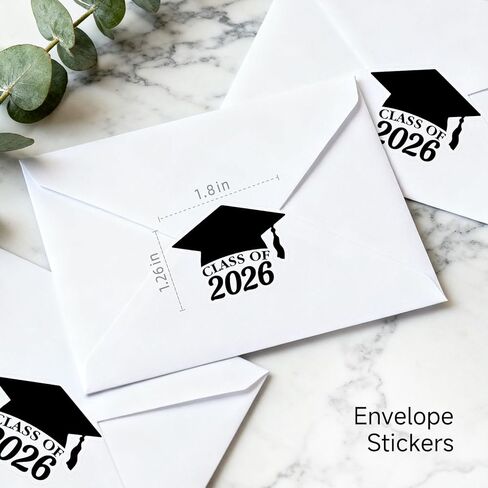 100 × 2025 ملصقات قبعة التخرج ، شارات فينيل غريز ، ملصقات حفل التخرج ، إعلان التخرج ، أختام مظروف الطرف ، ملصقات إغلاق المغلف ، 2 × 1.5 بوصة (أسود) in Kuwait