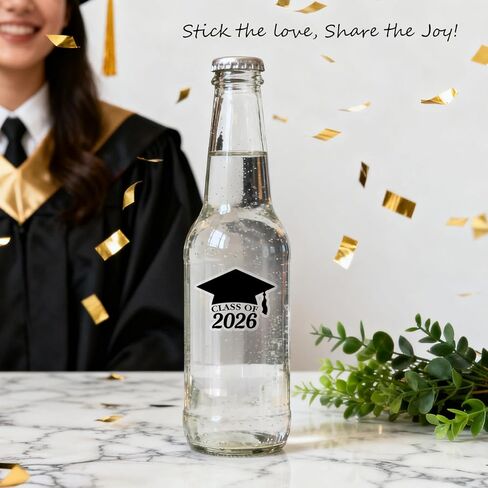 100 × 2025 ملصقات قبعة التخرج ، شارات فينيل غريز ، ملصقات حفل التخرج ، إعلان التخرج ، أختام مظروف الطرف ، ملصقات إغلاق المغلف ، 2 × 1.5 بوصة (أسود) in Kuwait