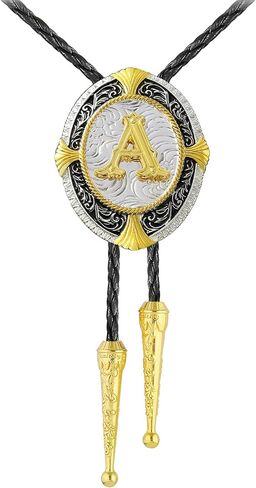 JAOYU Bolo Tie for Men Golden Initial Letter ABCDMJR to Z Western Cowboy Bolo Tie for Women Leather Necktie Bolero Ties in Kuwait