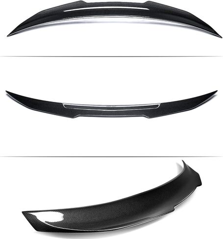 Rear Spoiler Compatible with Audi A4 B8.5 2013-2016, Carbon Fiber Pattern PSM Style Trunk Exterior High Kick Tail Deck Lid Wing Lip Splitter Fit for 2013 2014 2015 2016 in Kuwait