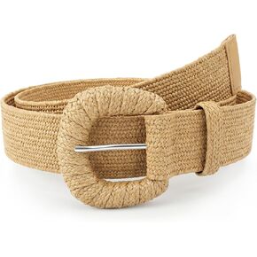 Straw Woven Elastic Belt for Women Stretchy Boho Braided Waist Belt Rattan Belts for Dress in Saudi Arabia