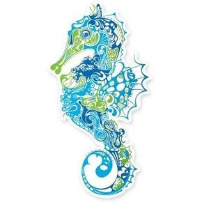 Seahorse Fancy Design Vinyl Sticker - Car Window Bumper Laptop Bumper Sticker Decal in Kuwait