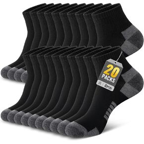 20 Pairs Quarter Socks Men, Thin Breathable Black Ankle Socks for Men Size 10-13 13-15, Lightweight Athletic Socks in Kuwait