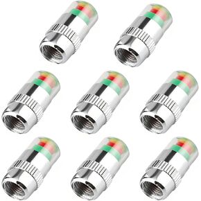 8 PCS Car Tire Pressure Monitor Valve Stem Caps, 2.4Bar 36PSI Tire Pressure Monitor Sensor Indicator, 3 Color Eye Alert Tire Pressure Monitor Valve Caps, Universal for Most Cars in Kuwait