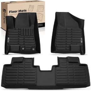 YHTAUTO Floor Mats Compatible with 2010-2016 Cadillac SRX, TPE Floor Liners All-Weather Protection Custom Fit, 1st & 2nd Row, Set of 3 Black in Kuwait