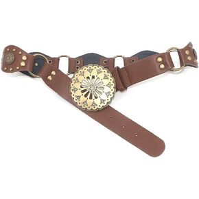 أحزمة غربية للنساء أحزمة كونشو على شكل قرص للسيدات بوهو برشام عتيقة أحزمة منخفضة الخصر لراعية البقر in Kuwait