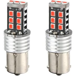 قوة عالية فائقة السطوع 1156 P21W BA15S 1141 7506 LED 15SMD 2835 شرائح Canbus خالية من الأخطاء للنسخ الاحتياطي لأضواء الفرامل الخلفية لوقوف السيارات LED بتيار مستمر 12 فولت (أبيض، 4 قطع) in Kuwait