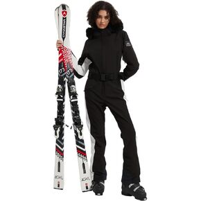 BGX Women Ski Suit One Piece Snowsuit Snowboard Slim Fit Insulated Jumpsuit Waterproof Windproof Winter Sports Warm(XS,BLK Wht) in Kuwait