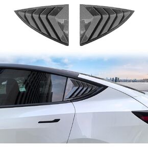 Rear Side Window Cover Louver Sport Style for Tesla Model Y Juniper 2021-2026 Exterior Decoration Accessories(Glossy Carbon Fiber Pattern) in Kuwait