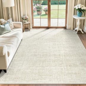 8x10 Area Rugs for Living Room, Washable Large Area Rug Neutral Modern Abstract Bedroom Rug Soft Non Slip Low Pile Stain Resistant Indoor Carpet for Nursery Kids Dining Room Office(Grey, 8'x10') in Saudi Arabia