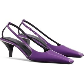 Slingback Heels for Women Closed Square Toe Low Kitten Heel Pumps Elastic Ankle Strappy Fashion Party Dress Shoes in Kuwait