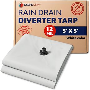 قماش القنب المانع للتسرب في السقف شديد التحمل مع شفة الصرف - محول مياه السقف للتسربات في حالات الطوارئ - مانع تسرب المياه مع حلقات على شكل حرف D - محول مياه فعال - 5 × 5 بوصات in Kuwait