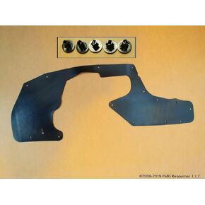 Left Side Splash Shield with Clips for Toyota Tacoma 1995-2004 All Models (Fender Liners, Aprons, Shields, Splash Guards, Skirts, Guards, Seals, Splash Seals) H in Kuwait