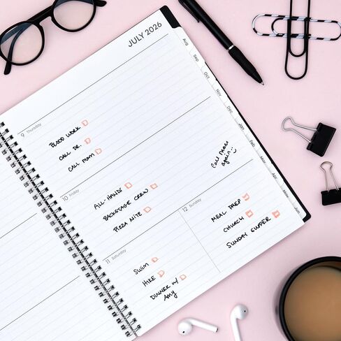 Blue Sky 2026-2027 تقويم مخطط العام الأكاديمي الأسبوعي والشهري، يوليو 2026 - يونيو 2027، 8.5 بوصة × 11 بوصة، غطاء جيب مرن، سلكي، جيب تخزين، Analeis in Saudi Arabia