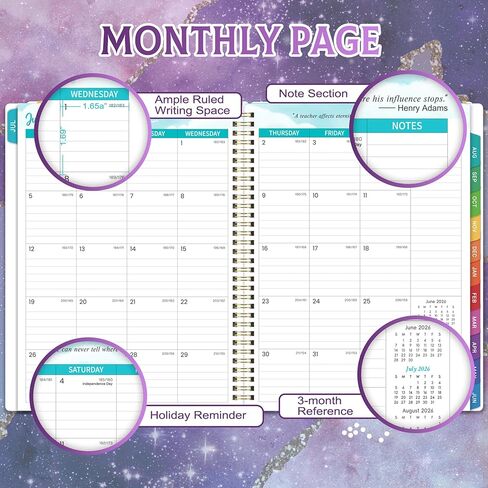 مخطط المعلم 2025-2026 ، كتاب خطة الدروس 2025-2026 ، يوليو 2025-يونيو 2026 ، كتاب خطة دروس المعلم ، المخطط الأكاديمي لجداول المدرسة ، 8.5 "× 11" ، علامات تبويب شهرية ملونة ، جيب الخلفي in Kuwait