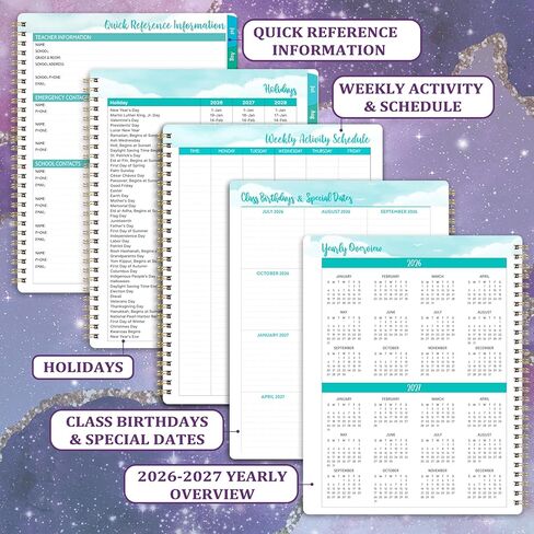 مخطط المعلم 2025-2026 ، كتاب خطة الدروس 2025-2026 ، يوليو 2025-يونيو 2026 ، كتاب خطة دروس المعلم ، المخطط الأكاديمي لجداول المدرسة ، 8.5 "× 11" ، علامات تبويب شهرية ملونة ، جيب الخلفي in Kuwait