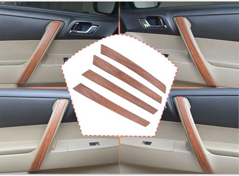 ApplianPar 4Pcs Wood Grain Door Armrest Handle Cover Trim for Highlander 2008 2009 2010 2011 2012 2013 in Saudi Arabia