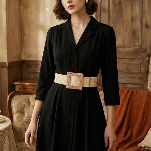 3Pcs Woven Dress Straw Belts for Women Lightweight Handcrafted Natural Straw Elastic Braided Waist Belt Boho Dresses Summer Boho Everyday Casual Outfits Elegant Stylish Trendy in Kuwait