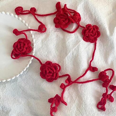 Boho Cotton Waist Rop for Women, Rose Braided Waist Belt, Chain Tie Waistband for Women Girls Dress Skirt Costume Accessory in Kuwait