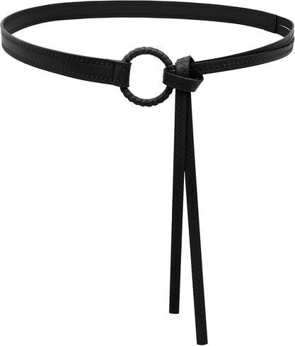 حزام رفيع رفيع للنساء من جلد البولي يوريثان معقود لأحزمة الخصر للفساتين in Kuwait