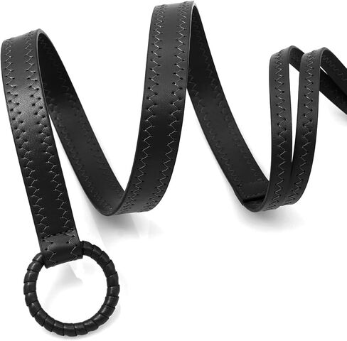 حزام رفيع رفيع للنساء من جلد البولي يوريثان معقود لأحزمة الخصر للفساتين in Kuwait