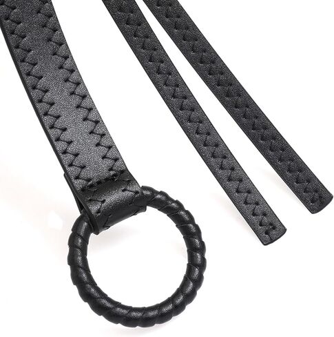 حزام رفيع رفيع للنساء من جلد البولي يوريثان معقود لأحزمة الخصر للفساتين in Kuwait