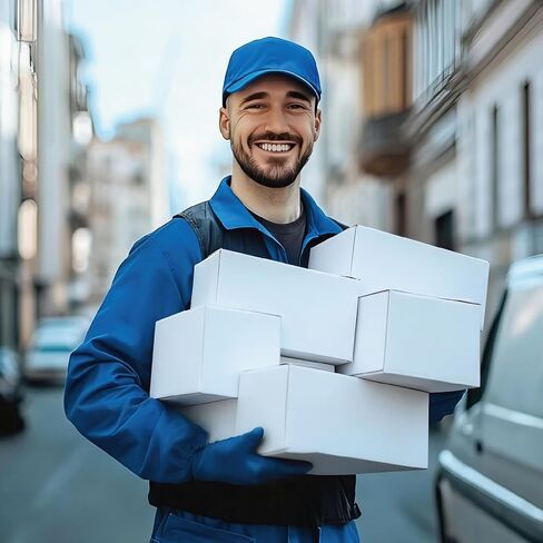 40 عبوة من صناديق الشحن الصغيرة مقاس 8 × 6 × 6 بوصات، صندوق من الورق المقوى المموج الأبيض لتغليف الأعمال الصغيرة والبريد والنقل in Kuwait