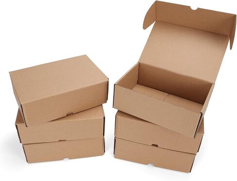 مجموعة صناديق شحن مقاس 9 × 6 × 3، صناديق من الورق المقوى الصغيرة مع فتحة قوس، صناديق بريد بنية للشركات الصغيرة in Kuwait