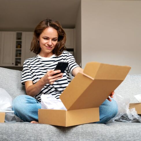 مجموعة صناديق شحن مقاس 9 × 6 × 3، صناديق من الورق المقوى الصغيرة مع فتحة قوس، صناديق بريد بنية للشركات الصغيرة in Kuwait