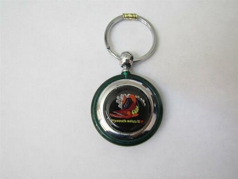 1970 1971 1972 1973 1974 BARRACUDA 'CUDA LOGO ROUND PLASTIC KEYCHAIN - GREEN in Saudi Arabia