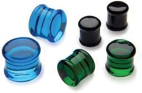 Gorilla Glass Flat Plug — Price Per 1 - Crystal - 6mm ~ 2g in Saudi Arabia