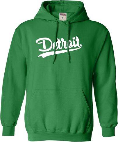 كنزة بغطاء للرأس من Go All Out City Of Detroit Michigan Script للرجال والنساء والشباب in Kuwait