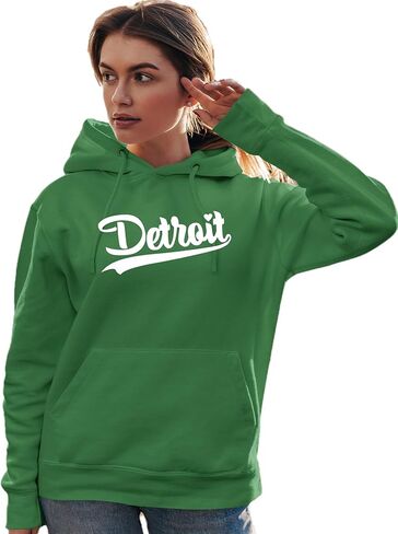 كنزة بغطاء للرأس من Go All Out City Of Detroit Michigan Script للرجال والنساء والشباب in Kuwait