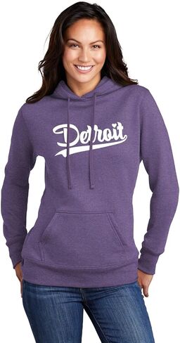 كنزة بغطاء للرأس من Go All Out City Of Detroit Michigan Script للرجال والنساء والشباب in Kuwait
