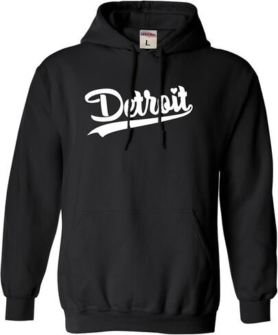 كنزة بغطاء للرأس من Go All Out City Of Detroit Michigan Script للرجال والنساء والشباب in Kuwait