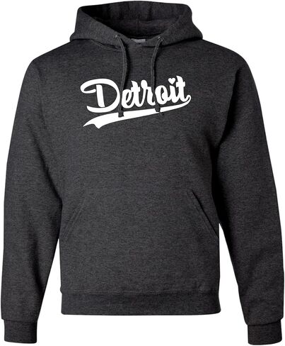 كنزة بغطاء للرأس من Go All Out City Of Detroit Michigan Script للرجال والنساء والشباب in Kuwait