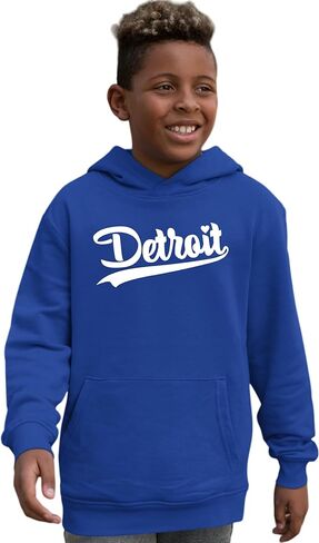 كنزة بغطاء للرأس من Go All Out City Of Detroit Michigan Script للرجال والنساء والشباب in Kuwait