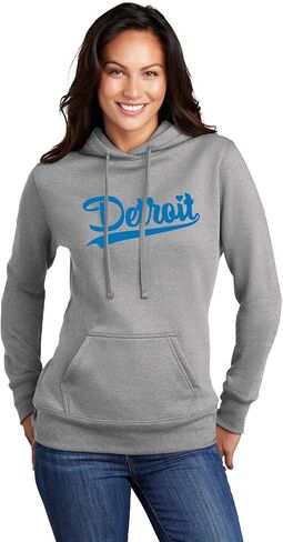 كنزة بغطاء للرأس من Go All Out City Of Detroit Michigan Script للرجال والنساء والشباب in Kuwait