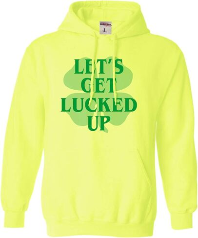 Go All Out Let's Get Lucked Up Funny St. Patrick's Day Mens Women Sweatshirt Hoodie in Saudi Arabia