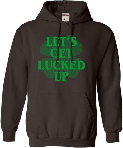 Go All Out Let's Get Lucked Up Funny St. Patrick's Day Mens Women Sweatshirt Hoodie in Saudi Arabia