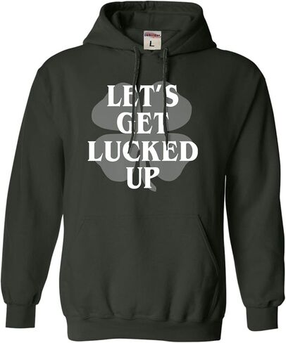 Go All Out Let's Get Lucked Up Funny St. Patrick's Day Mens Women Sweatshirt Hoodie in Saudi Arabia