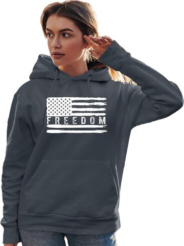 كنزة بقلنسوة بشعار Go All Out Flag Freedom USA والولايات المتحدة الأمريكية Pride للرجال والنساء والشباب in Kuwait