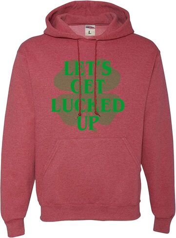Go All Out Let's Get Lucked Up Funny St. Patrick's Day Mens Women Sweatshirt Hoodie in Saudi Arabia