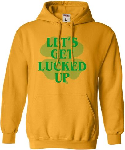 Go All Out Let's Get Lucked Up Funny St. Patrick's Day Mens Women Sweatshirt Hoodie in Saudi Arabia