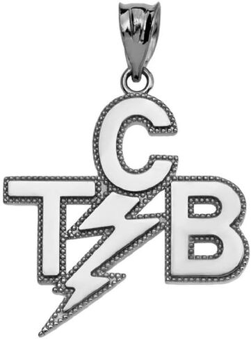 Fine Sterling Silver Taking Care of Business in a Flash (TCB) Pendant in Kuwait