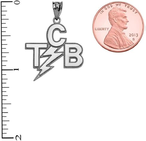 Fine Sterling Silver Taking Care of Business in a Flash (TCB) Pendant in Kuwait