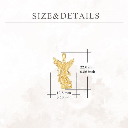 14K Real Gold Patron Saint Pendant Necklace Solid Yellow Gold Jewelry Religious Gifts for Women Men in Saudi Arabia