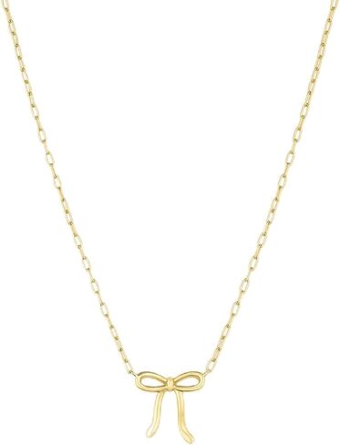 gorjana - Put a Bow on it Necklace 16"-18" - 18k gold plated - Elegant Bow Design - Spring ring closure - Everyday Wear - Adjustable Length - Highly Rated Reviews in Saudi Arabia