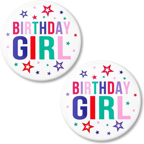 دبوس عيد ميلاد للفتيات، قطعتان من دبابيس عيد الميلاد المستديرة باللون الأبيض والملون، بقطر 2.3 سم، مثالية لديكورات وإكسسوارات حفلات عيد الميلاد in Kuwait